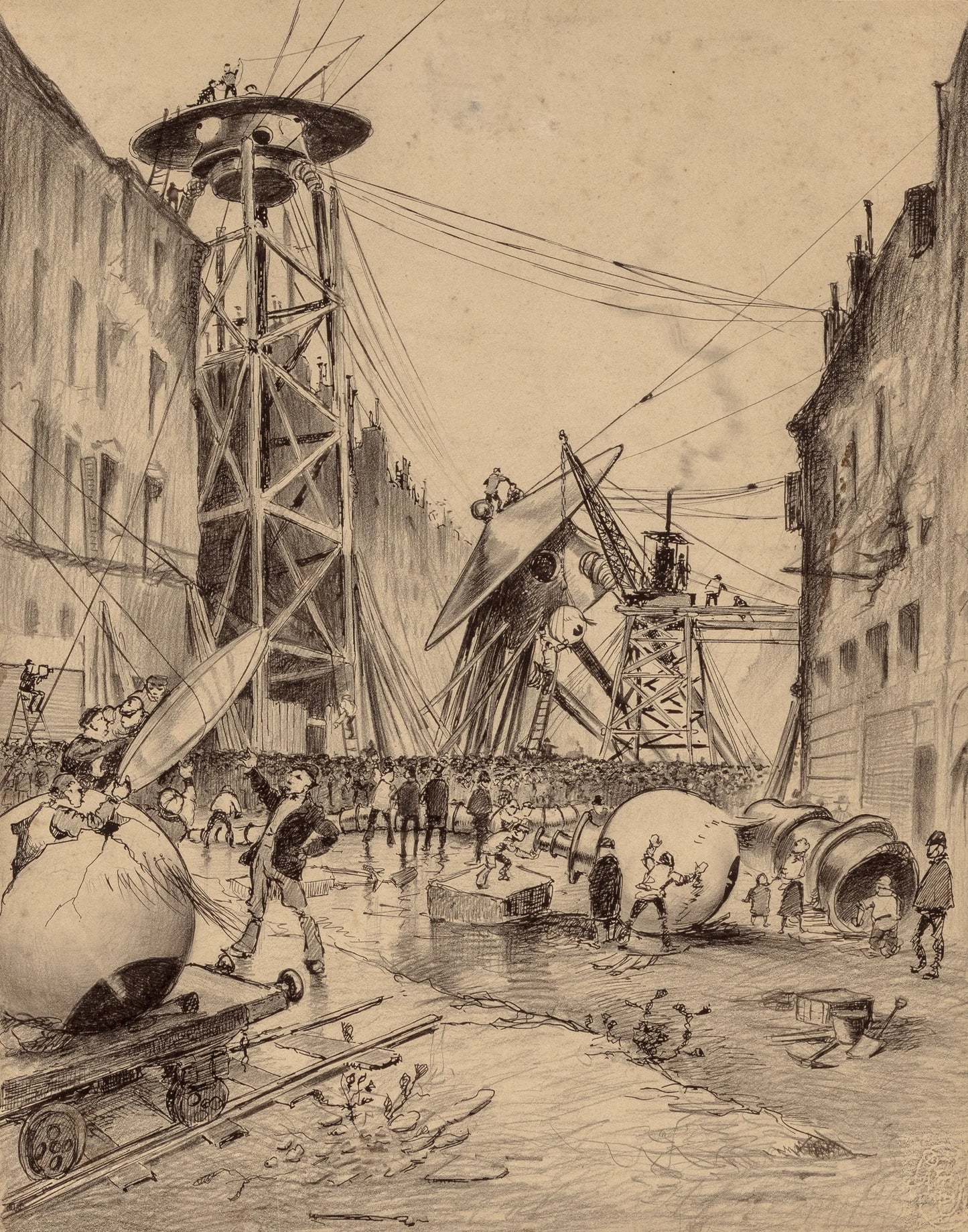 {{ product_title }} Fine Art Print | {{ product_vendor }} Jakero77 Henrique Alvim Correa - Humans Dissecting Martian Machines (1906) Fine Art Print Art Print  Jakero77