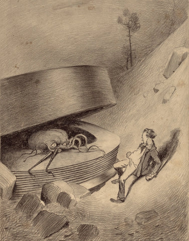 {{ product_title }} Fine Art Print | {{ product_vendor }} Jakero77 Henrique Alvim Correa - Martian Emerges (1906) War of Worlds Fine Art Print Art Print  Jakero77