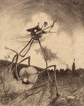 {{ product_title }} Fine Art Print | {{ product_vendor }} Jakero77 Henrique Alvim Correa - War of the Worlds Alien Invasion (1906) Art Print Art Print  Jakero77