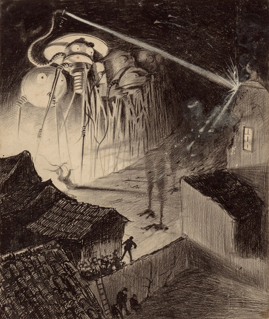 {{ product_title }} Fine Art Print | {{ product_vendor }} Jakero77 Henrique Alvim Correa - War of the Worlds Martian Attack (1906) Art Print Art Print  Jakero77