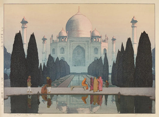 {{ product_title }} Fine Art Print | {{ product_vendor }} Jakero77 Hiroshi Yoshida - Morning Mist in Taj Mahal No. 5 (1932) Fine Art Print Art Print  Jakero77