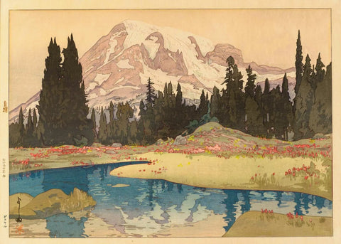 {{ product_title }} Fine Art Print | {{ product_vendor }} Jakero77 Hiroshi Yoshida - Mount Rainier (1925) - 17" x 22" Fine Art Print Art Print  Jakero77