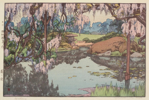 {{ product_title }} Fine Art Print | {{ product_vendor }} Jakero77 Hiroshi Yoshida - Wistaria Garden (1935) Japanese - 17" x 22" Fine Art Print Art Print  Jakero77