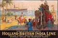 Holland British India Line Vintage Steamer Travel Poster 1930 Fine Art Print