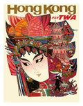 Visit Hong Kong Vintage Style Air Travel Poster Print 1960 Fine Art Print