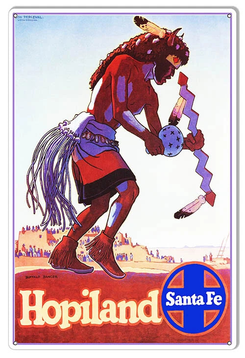 Santa Fe New Mexico Vintage Style Travel Poster 1930 Fine Art Print