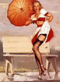 Gil Elvgren "I've Been Spotted" Pin-Up Poster Vintage 1947 Fine Art Print