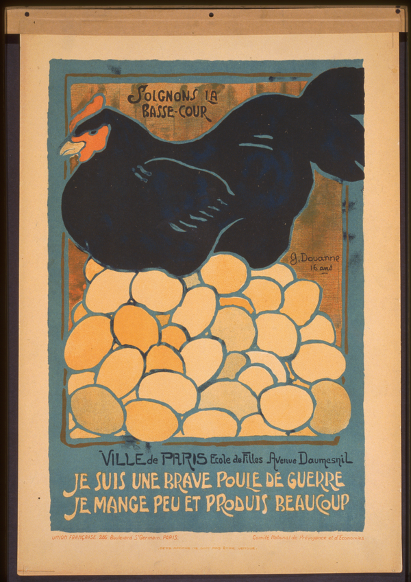 "I Am a War Hen!" French WWI Patriotic Poster 1917 Fine Art Print