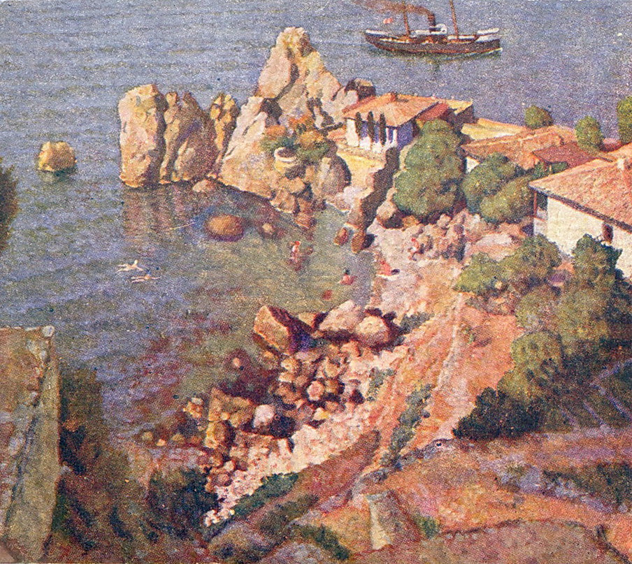 Ilya Mashkov Gurzuf. Views of the Chekhov's House and the Beach 1925 Fine Art Print