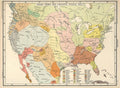 Native American Tribes & Linguistic Stocks Map Print 1650 Fine Art Print