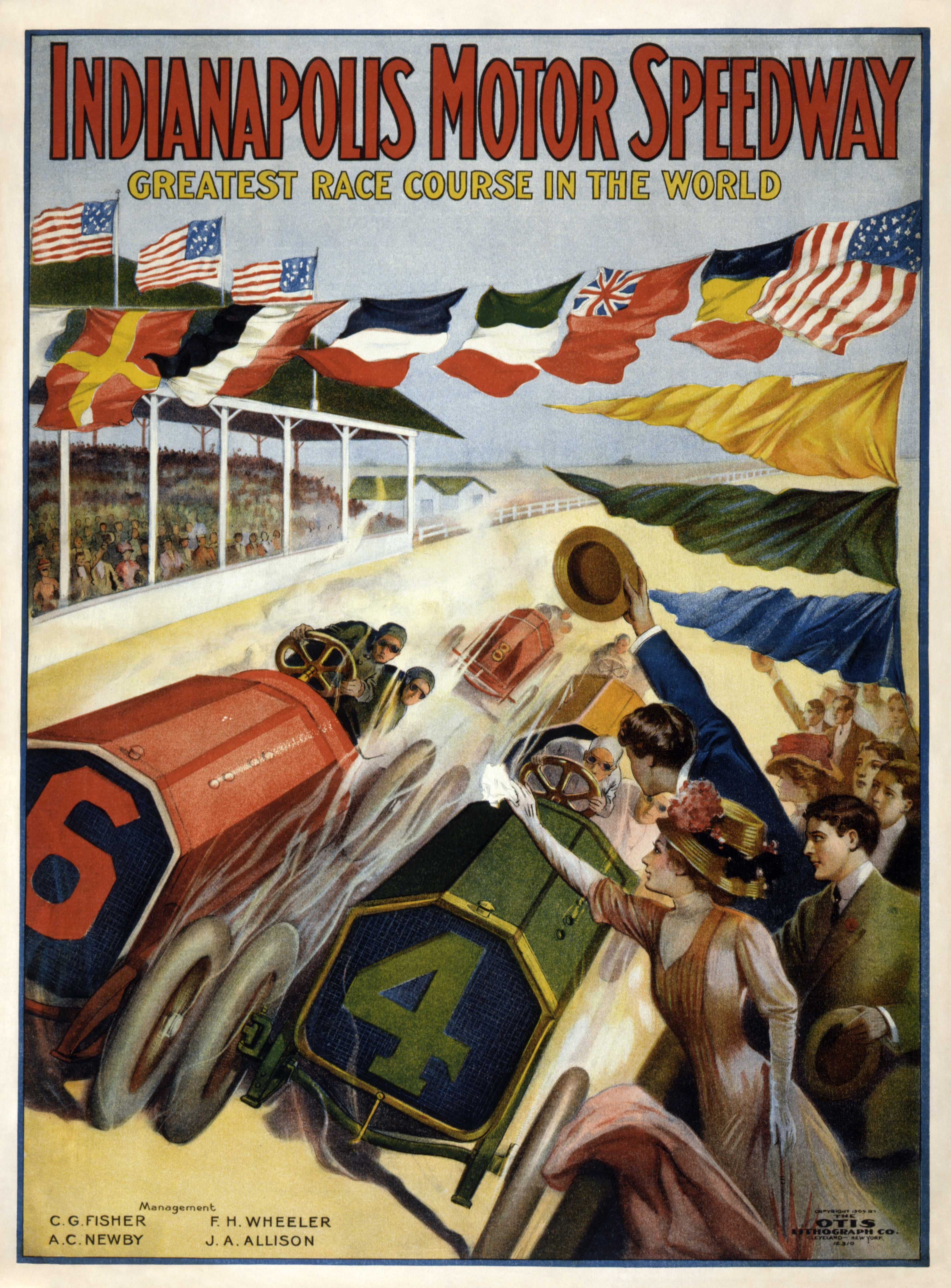 Indianapolis Motor Speedway Racing Poster Vintage Fine Art Print