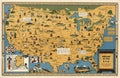 Native American Tribes of the USA Historical Map Vintage 1932 Fine Art Print