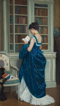 Auguste Toulmouche In the library 1872 Fine Art Print