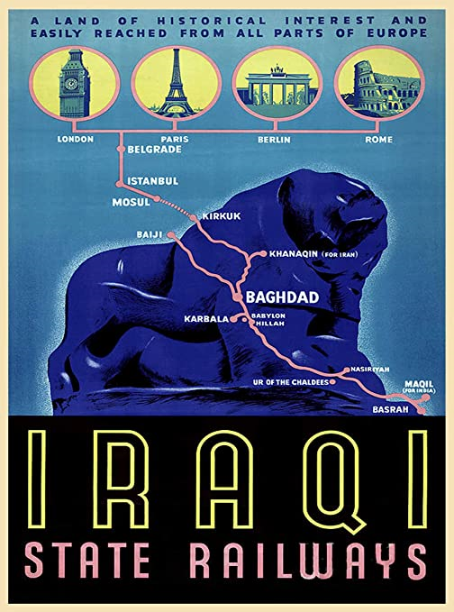 Iraqi State Railways Europe to Iraq Vintage 1930 Fine Art Print