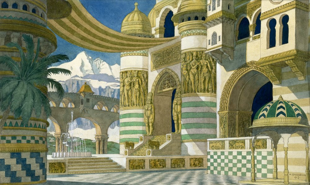 Ivan Bilibin Palace of Chernomor. Sketches of Scenery for Mikhail Glinka's Ruslan and Ludmilla 1900 Fine Art Print