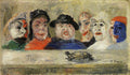 James Ensor Masks Looking at a Tortoise 1894 Fine Art Print