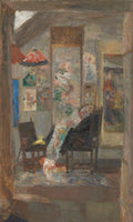 James Ensor Skeleton Looking at Chinoiseries 1885 Fine Art Print