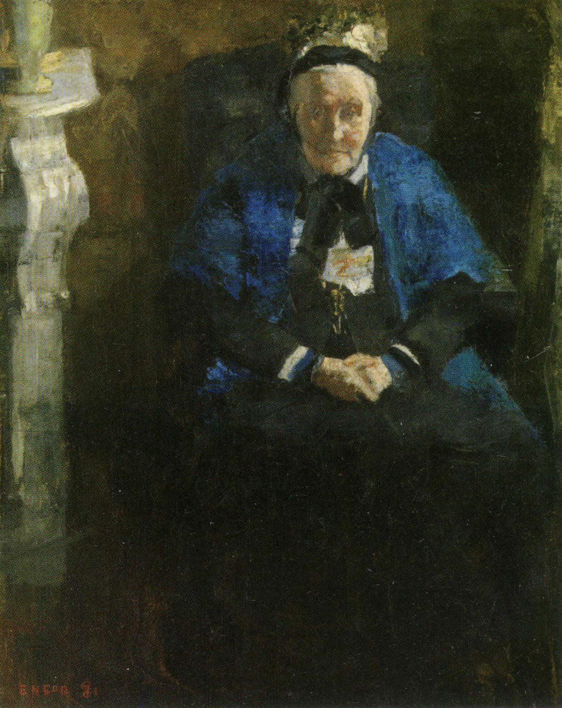 James Ensor Old Lady with Blue Shawl (The Artist's Grandmother) 1881 Fine Art Print