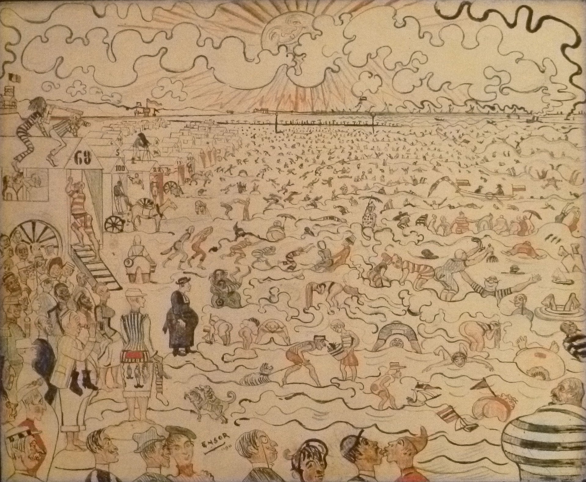 James Ensor The Baths at Ostend 1890 Fine Art Print