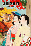 Japan Nikko Lake Chuzenji Autumn Vintage Style 1950 Fine Art Print