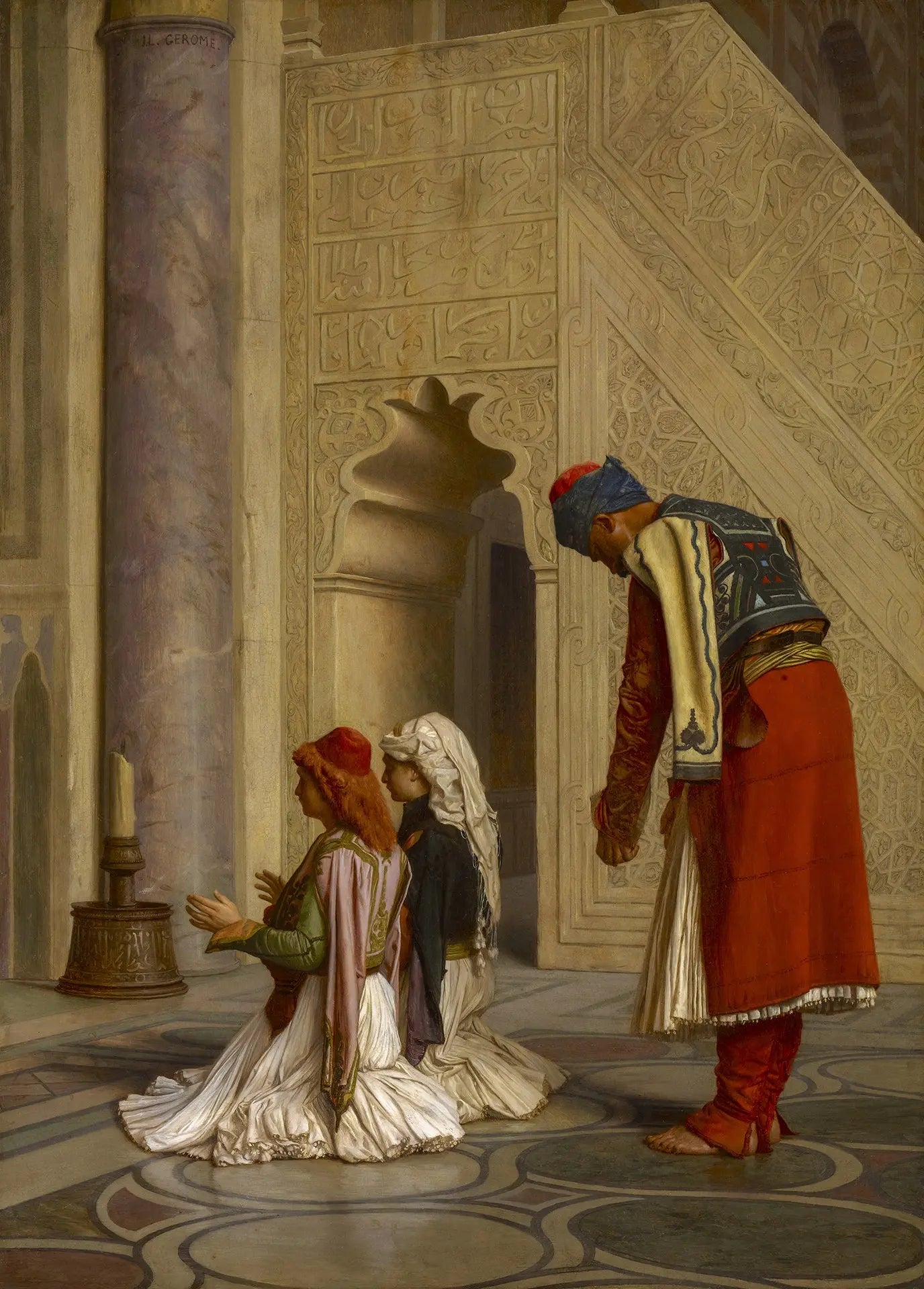 {{ product_title }} Fine Art Print | {{ product_vendor }} Jakero77 Jean Leon Gerome - Young Greeks at Mosque Islam (1865) - 17"x22" Fine Art Print Art Print  Jakero77