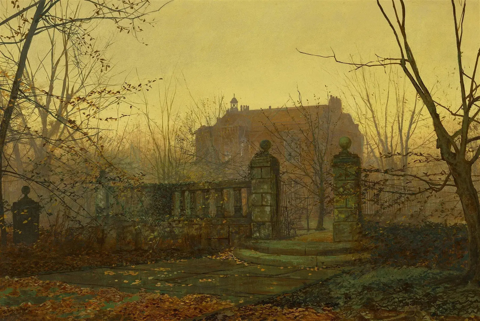 {{ product_title }} Fine Art Print | {{ product_vendor }} Jakero77 John Atkinson Grimshaw - Autumn Morning (1880s) - 17" x 22" Fine Art Print Art Print  Jakero77