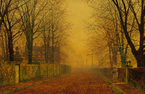 {{ product_title }} Fine Art Print | {{ product_vendor }} Jakero77 John Atkinson Grimshaw - Evening Glow (circa 1884) - 17" x 22" Fine Art Print Art Print  Jakero77