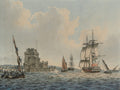 {{ product_title }} Fine Art Print | {{ product_vendor }} Jakero77 John Cleveley - Captain Cook's Ships near Belem Castle Lisbon (1770s) Fine Art Print Art Print  Jakero77