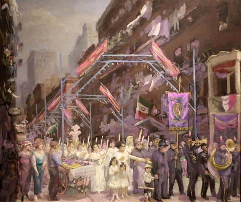 {{ product_title }} Fine Art Print | {{ product_vendor }} Jakero77 John Sloan - Italian Procession in the Village NYC (1913) - 17" x 22" Art Print Art Print  Jakero77