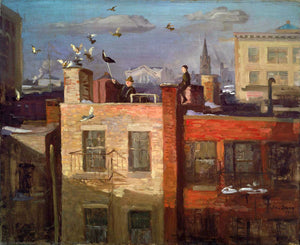 {{ product_title }} Fine Art Print | {{ product_vendor }} Jakero77 John Sloan - Pigeons New York City Rooftop (1910) - 17" x 22" Fine Art Print Art Print  Jakero77