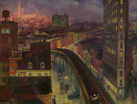 {{ product_title }} Fine Art Print | {{ product_vendor }} Jakero77 John Sloan - The City From Greenwich Village (1922) New York - 17" x 22" Print Art Print  Jakero77