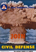 Join Civil Defense Atomic Attack Vintage Style Poster 1950 Fine Art Print