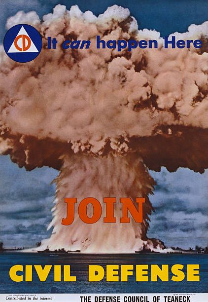 Join Civil Defense Atomic Attack Vintage Style Poster 1950 Fine Art Print