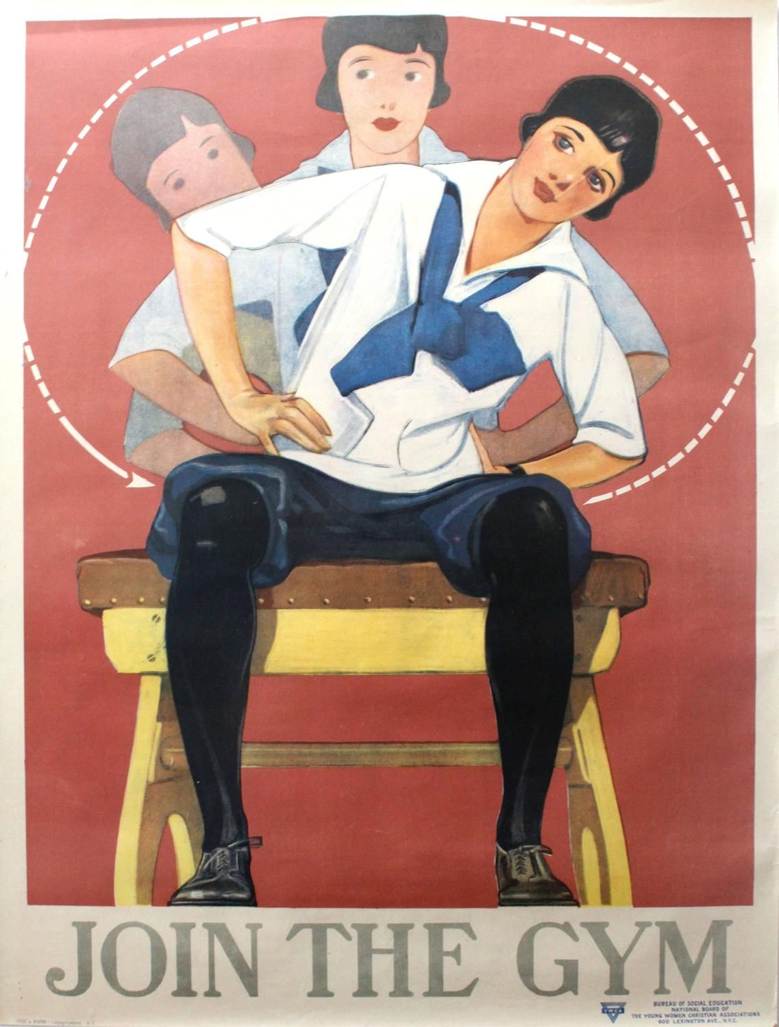 Join the Gym Vintage Exercise Fitness Poster Print 1920 Fine Art Print