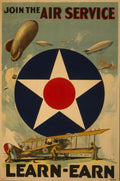 Join the Air Service WWI Army Air Corps Vintage Poster 1917 Fine Art Print