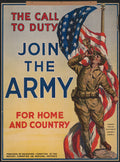 Join the Army World War I Patriotic Recruitment Poster 1917 Fine Art Print