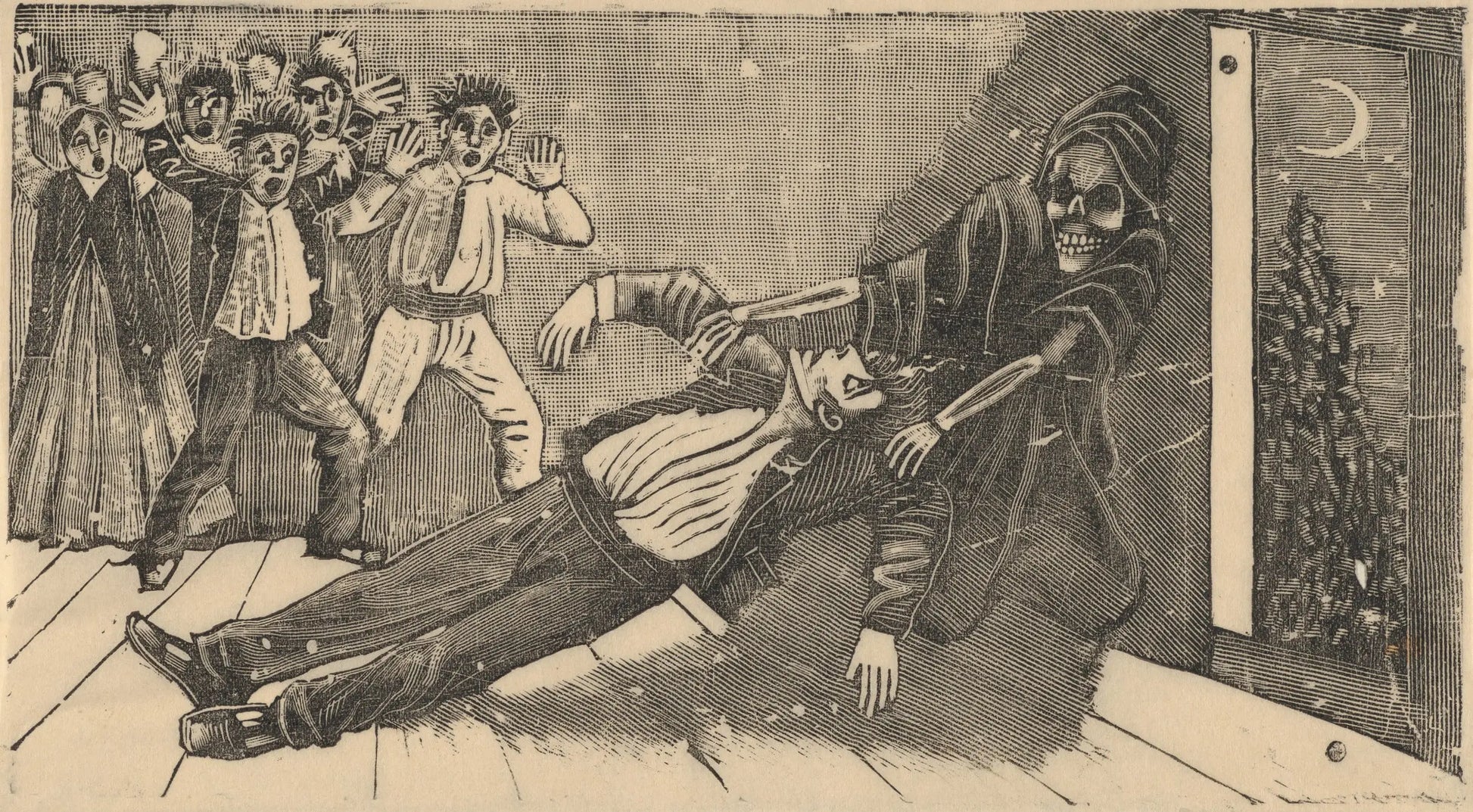 {{ product_title }} Fine Art Print | {{ product_vendor }} Jakero77 Jose Guadalupe Posada - Apparition Ghost of Don Juan (1893) - 17"x22" Art Print Art Print  Jakero77