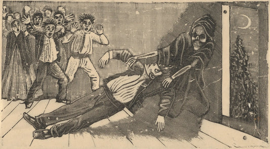 {{ product_title }} Fine Art Print | {{ product_vendor }} Jakero77 Jose Guadalupe Posada - Apparition Ghost of Don Juan (1893) - 17"x22" Art Print Art Print  Jakero77