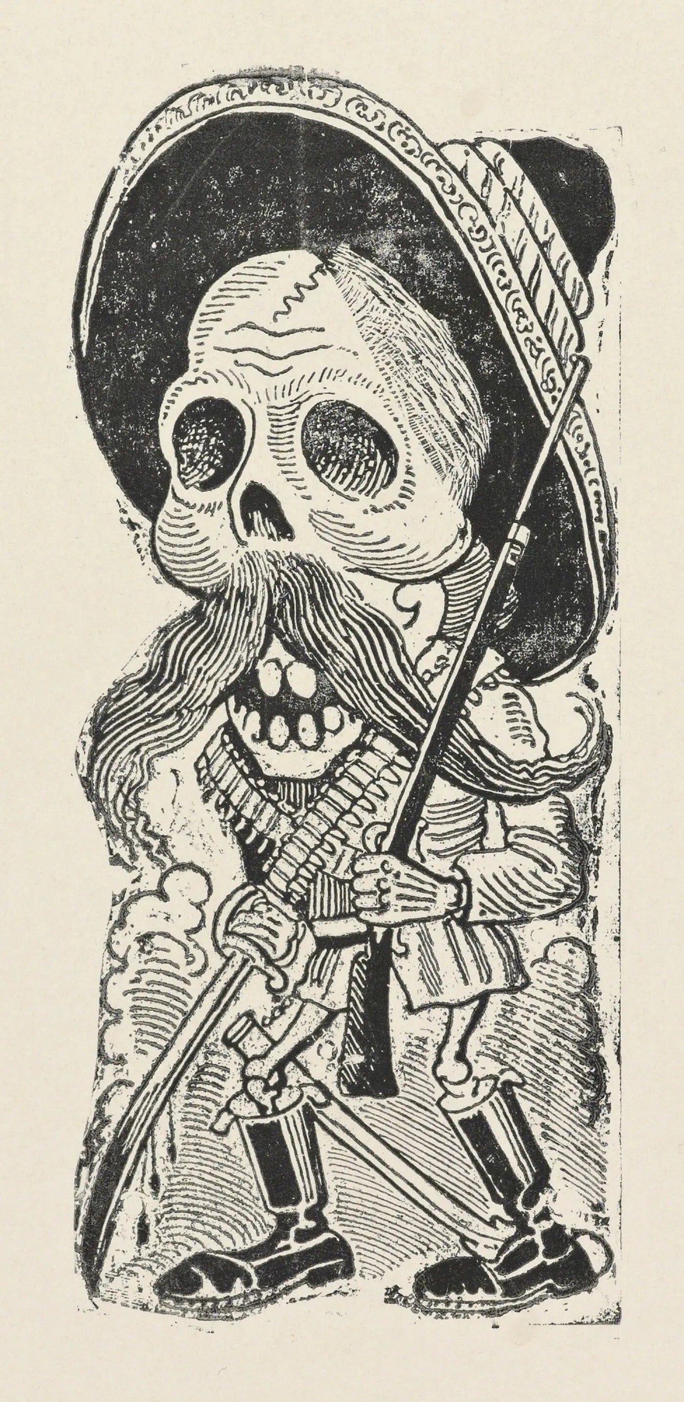 {{ product_title }} Fine Art Print | {{ product_vendor }} Jakero77 Jose Guadalupe Posada - Calavera de un Revolucionario (1910) - 17"x22" Art Print Art Print  Jakero77