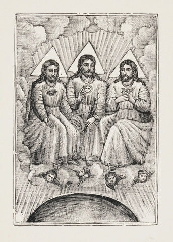 {{ product_title }} Fine Art Print | {{ product_vendor }} Jakero77 Jose Guadalupe Posada - Holy Trinity and Cherubs (1890) - 17"x22" Fine Art Print Art Print  Jakero77
