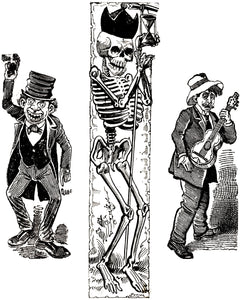 {{ product_title }} Fine Art Print | {{ product_vendor }} Jakero77 Jose Guadalupe Posada - Madman Skeleton & Musician (1890) - 17" x 22" Art Print Art Print  Jakero77