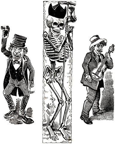{{ product_title }} Fine Art Print | {{ product_vendor }} Jakero77 Jose Guadalupe Posada - Madman Skeleton & Musician (1890) - 17" x 22" Art Print Art Print  Jakero77