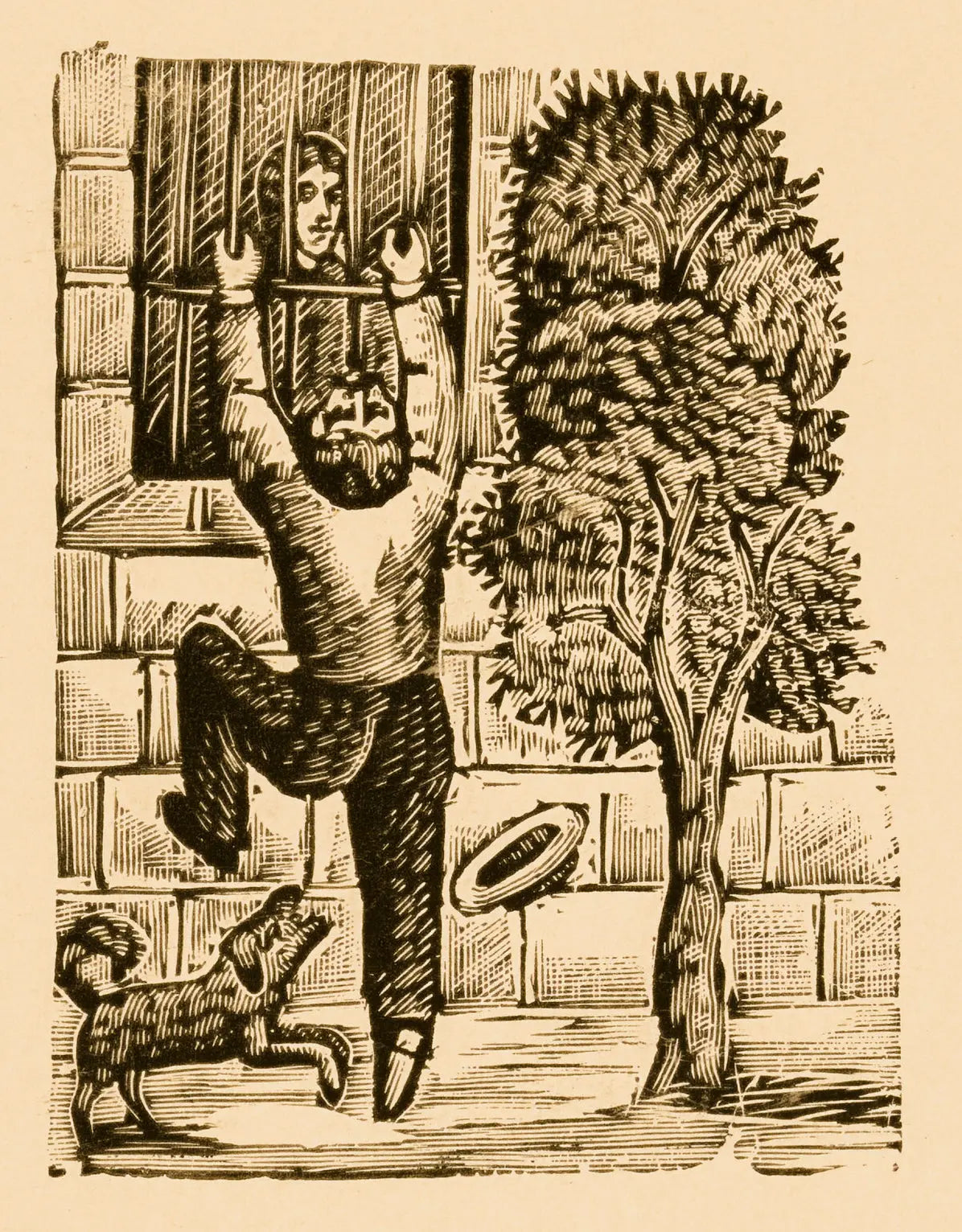 {{ product_title }} Fine Art Print | {{ product_vendor }} Jakero77 Jose Guadalupe Posada - Man Climbing to Window (1890) - 17" x 22" Fine Art Print Art Print  Jakero77