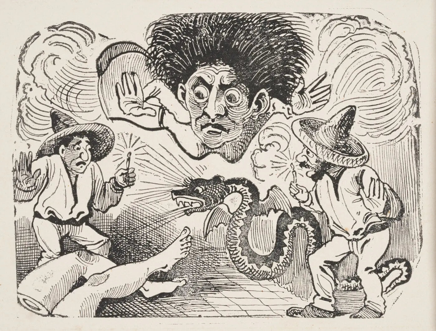 {{ product_title }} Fine Art Print | {{ product_vendor }} Jakero77 Jose Guadalupe Posada - Never Seen Event (1908) - 17" x 22" Fine Art Print Art Print  Jakero77