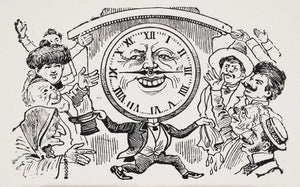 {{ product_title }} Fine Art Print | {{ product_vendor }} Jakero77 Jose Guadalupe Posada - Sad & Funny Farewell to Cathedral Clock (1905) - 17"x22" Fine Art Print Art Print  Jakero77