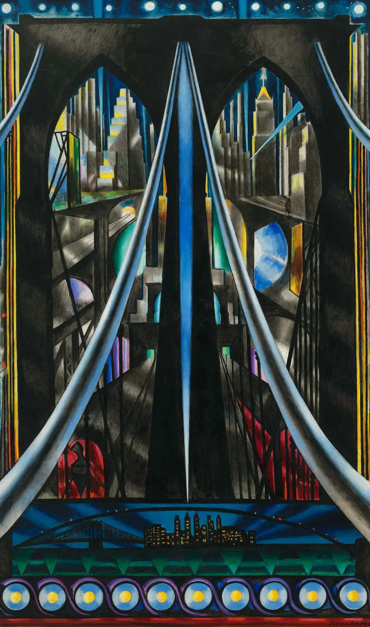 {{ product_title }} Fine Art Print | {{ product_vendor }} Jakero77 Joseph Stella - Brooklyn Bridge, Variation on an Old Theme (1939) - 17"x22" Print Art Print  Jakero77