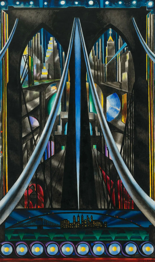 {{ product_title }} Fine Art Print | {{ product_vendor }} Jakero77 Joseph Stella - Brooklyn Bridge, Variation on an Old Theme (1939) - 17"x22" Print Art Print  Jakero77
