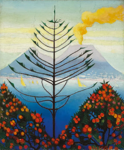 {{ product_title }} Fine Art Print | {{ product_vendor }} Jakero77 Joseph Stella - Capri (1920s) Volcano Tree - 17" x 22" Fine Art Print Art Print  Jakero77