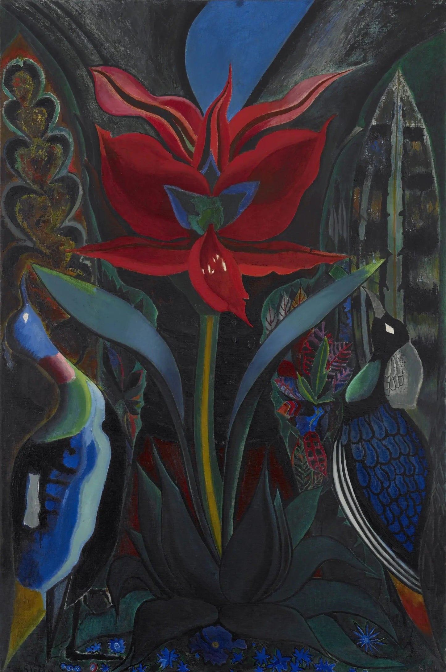 {{ product_title }} Fine Art Print | {{ product_vendor }} Jakero77 Joseph Stella - Red Flower (1939) - 17" x 22" Fine Art Print Art Print  Jakero77