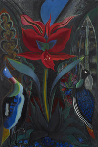 {{ product_title }} Fine Art Print | {{ product_vendor }} Jakero77 Joseph Stella - Red Flower (1939) - 17" x 22" Fine Art Print Art Print  Jakero77